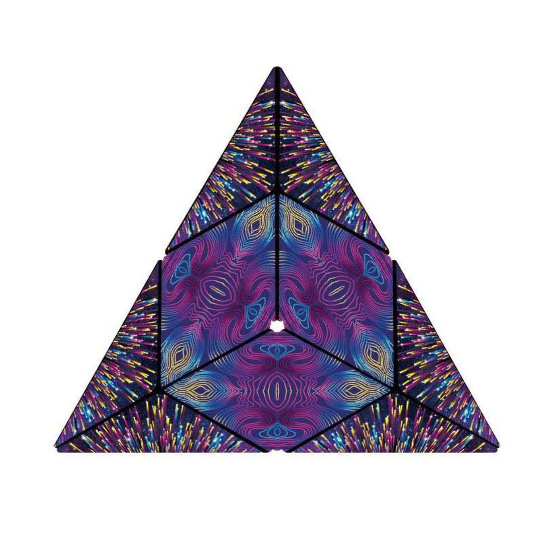 Magnetischer Zauberwürfel, bunte geometrische Muster, dreieckige Form, Puzzle-Spielzeug