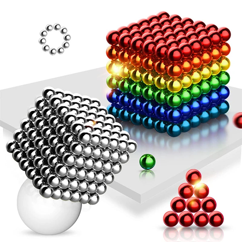 Bunte Magnetkugeln Würfel, Regenbogenfarben, 3D-Puzzle, Stressabbau, Kreatives Spielzeug