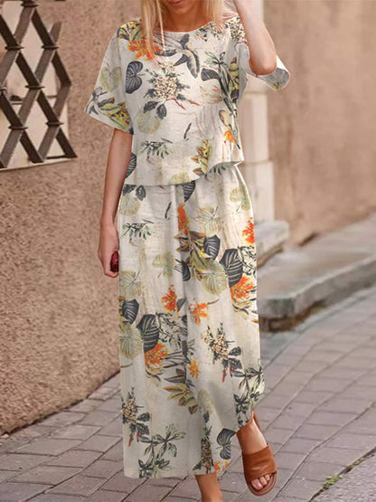 Luftigt tvådelat sommaroutfit i bomull med smickrande passform – Boho-set Zephyra