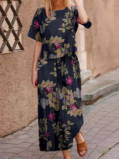 Luftigt tvådelat sommaroutfit i bomull med smickrande passform – Boho-set Zephyra