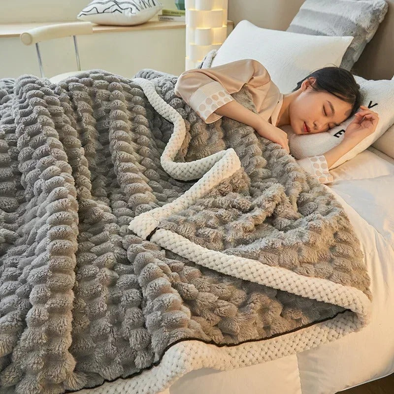 Dubbellagig korallvelourfilt för höst och vinter – TurtleWarm