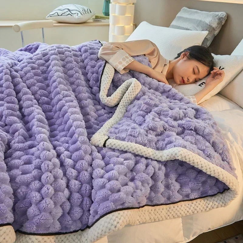 Dubbellagig korallvelourfilt för höst och vinter – TurtleWarm