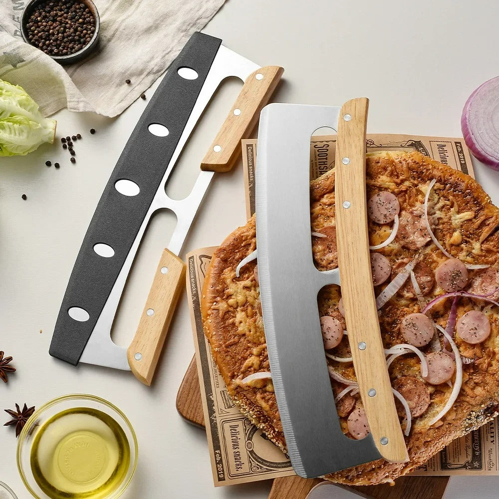 Stor pizzaskärare med böjt rostfritt stålblad (35 cm) - Bruno