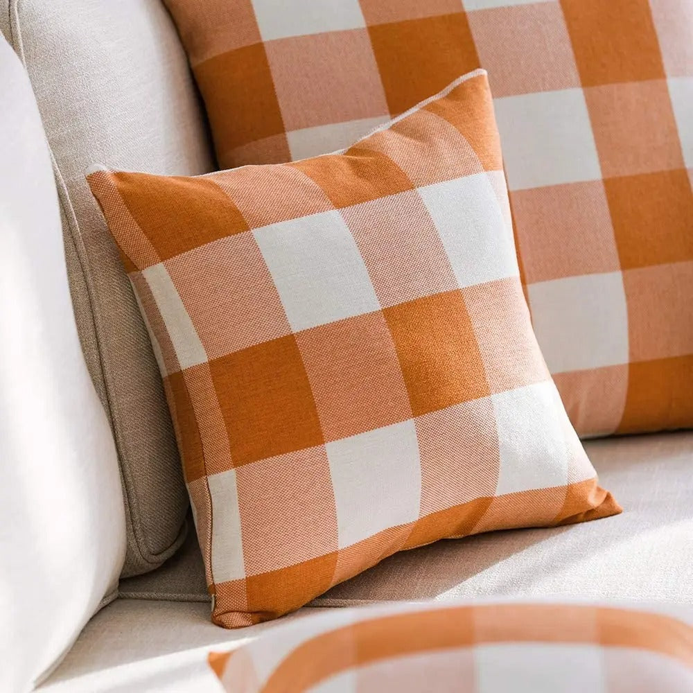 Mysigt rutmönstrat kuddfodral i lantlig stil – Autumn Plaid