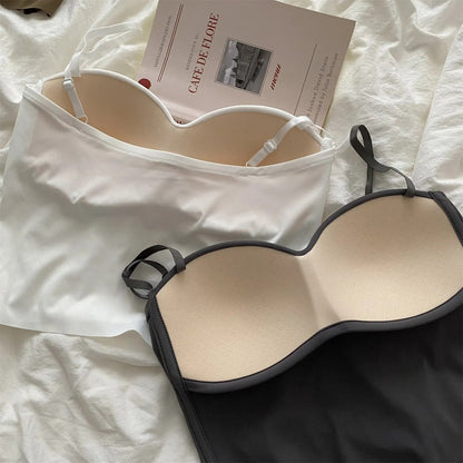 Set med 4 lätta linnen med inbyggd bandeau-bh - Tiana