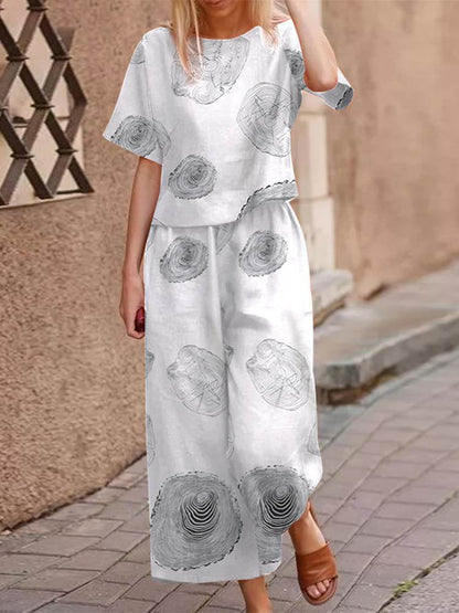 Luftigt tvådelat sommaroutfit i bomull med smickrande passform – Boho-set Zephyra
