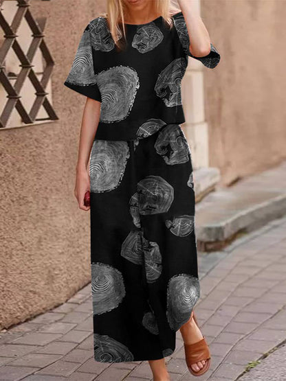Luftigt tvådelat sommaroutfit i bomull med smickrande passform – Boho-set Zephyra
