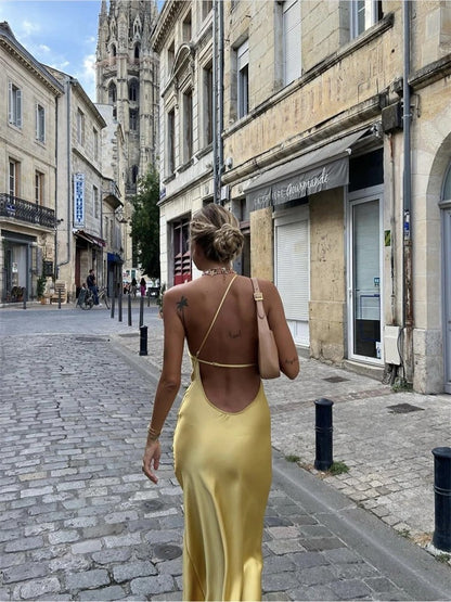 Elegant gul sommarklänning – Juliette