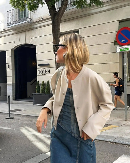 Lätt dam-bomberjacka för sommaren – Casual Chic med ståkrage