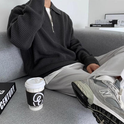 Herrsweatshirt med dragkedjekrage – Jonas