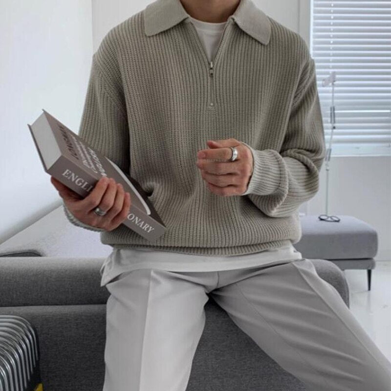Herrsweatshirt med dragkedjekrage – Jonas