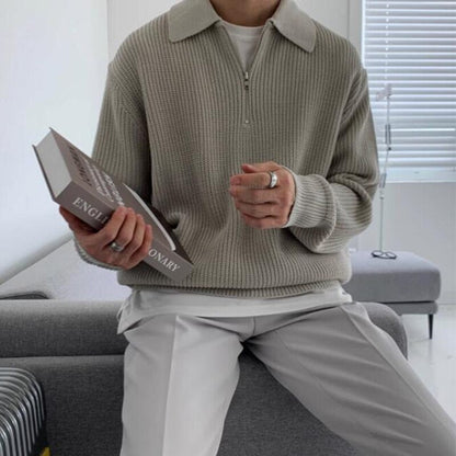 Herrsweatshirt med dragkedjekrage – Jonas