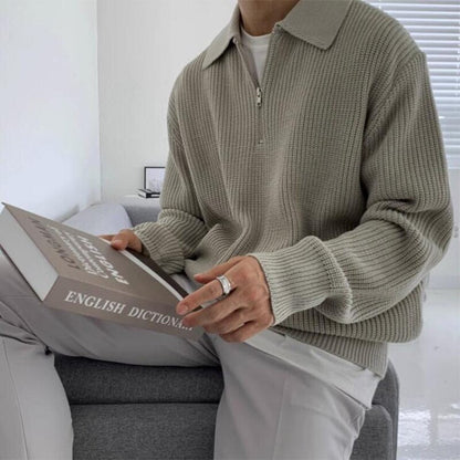 Herrsweatshirt med dragkedjekrage – Jonas