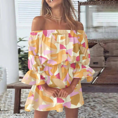 Sommardress med blommönster och utsvängda ärmar – Mireille