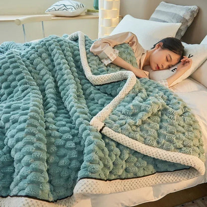 Dubbellagig korallvelourfilt för höst och vinter – TurtleWarm