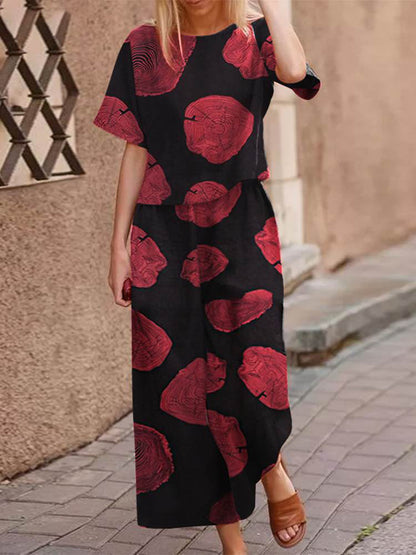 Luftigt tvådelat sommaroutfit i bomull med smickrande passform – Boho-set Zephyra