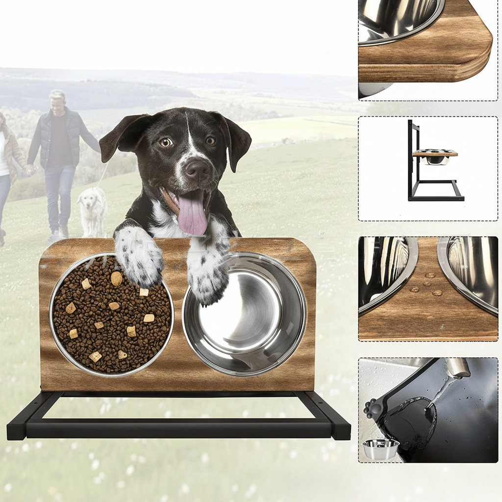 Premium Förbättrad hundmatstation - SnackHaven