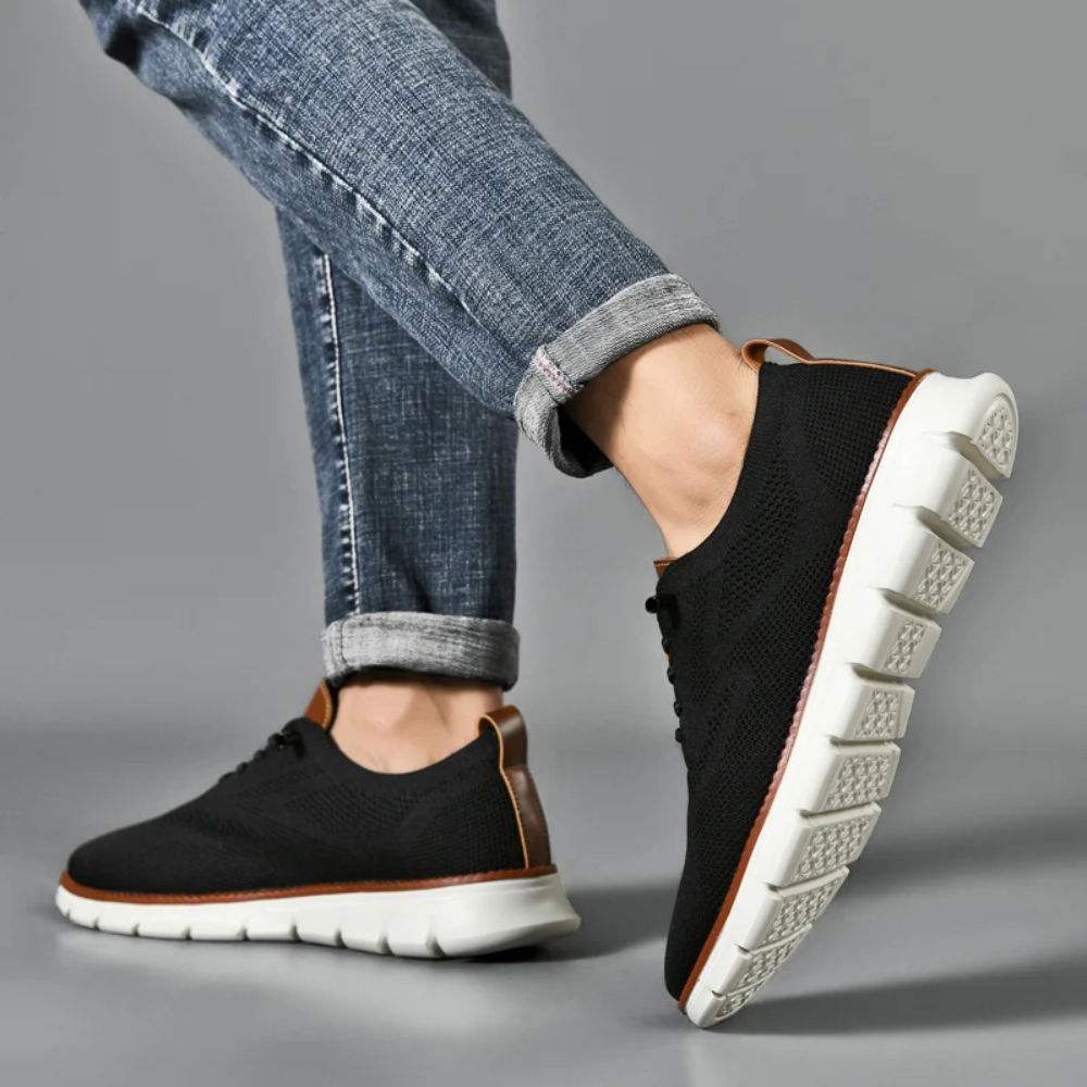 Höstiga ortopediska stickade herrsneakers – Bram