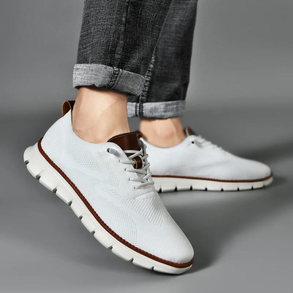 Höstiga ortopediska stickade herrsneakers – Bram