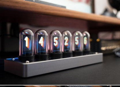Vertikal LED-Nixie-skrivbordsklocka – Chronix