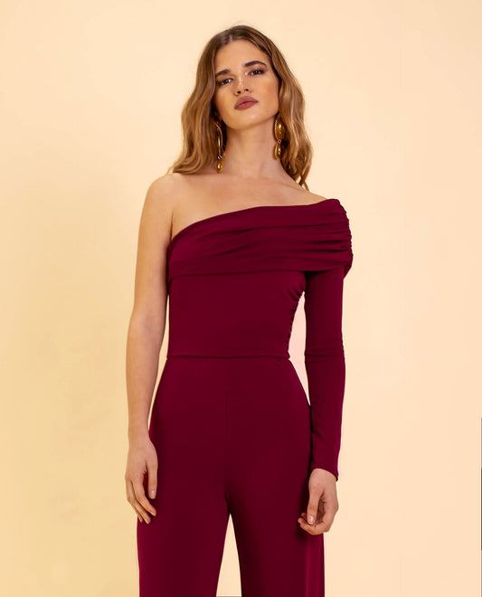 Damjumpsuit med en axel – Alessia, höstens trollkarl