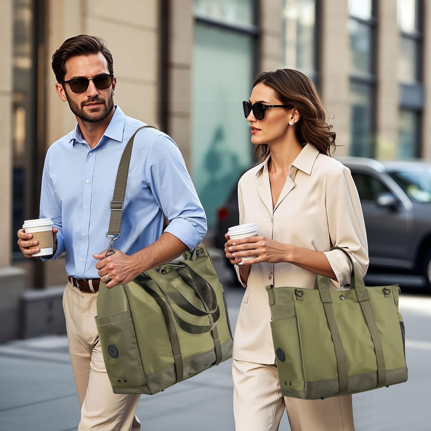 Laptop-axelväska med flera fack och justerbar axelrem – MetroCarry