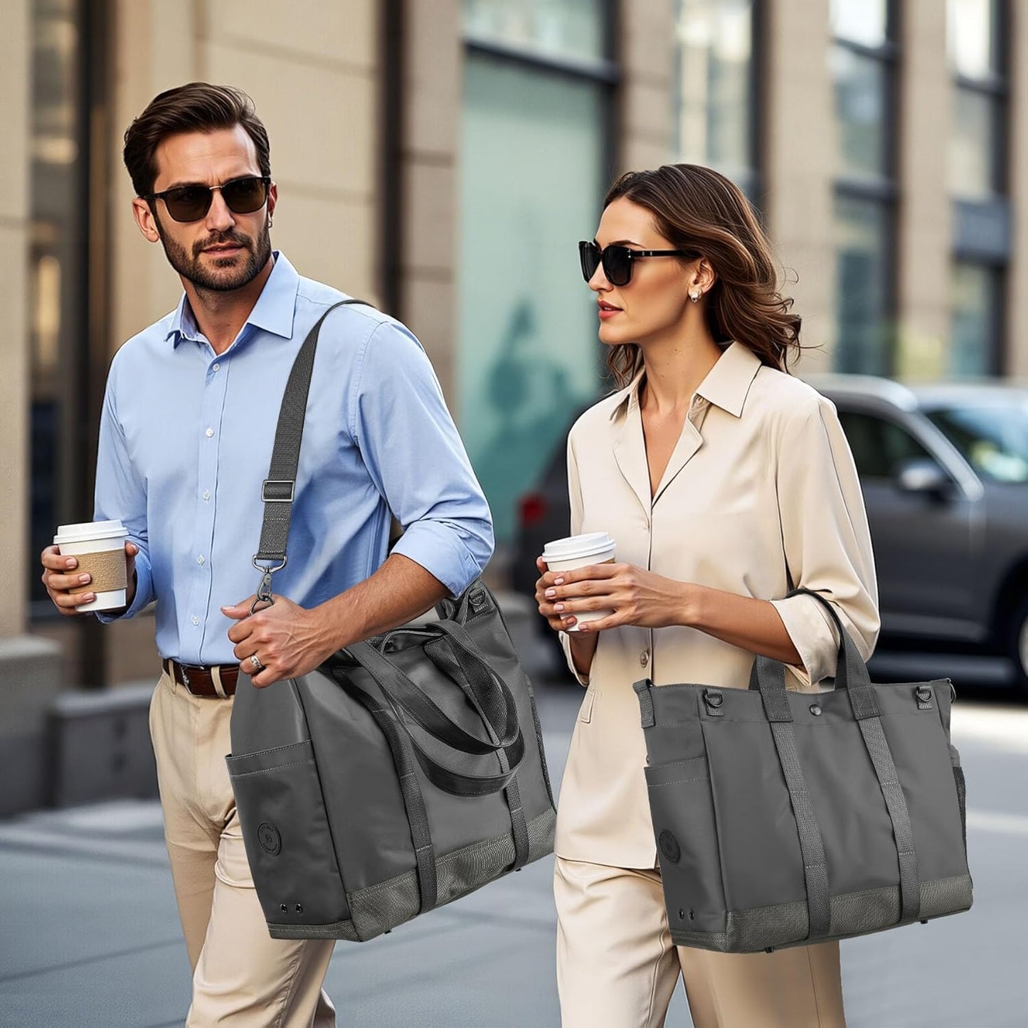 Laptop-axelväska med flera fack och justerbar axelrem – MetroCarry