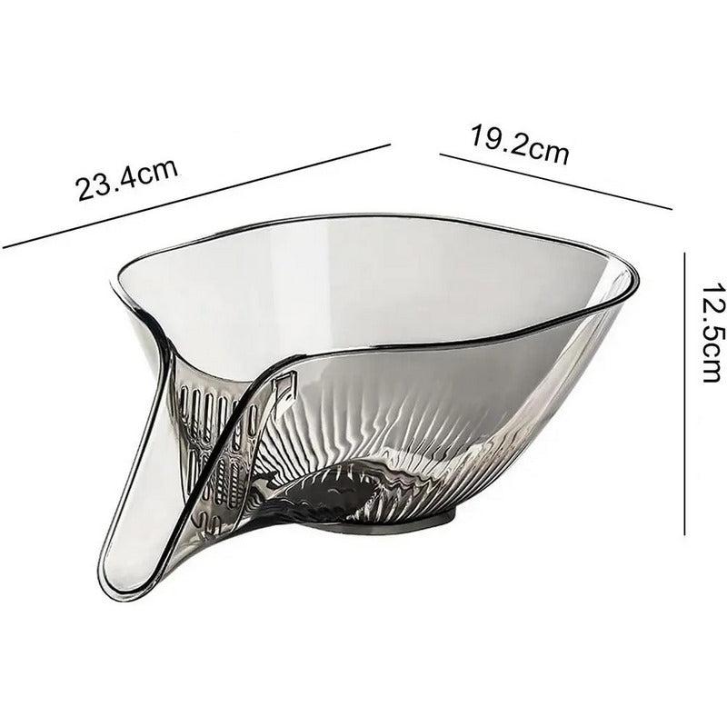 Transparente Kunststoffschüssel mit Ausguss, 23,4 cm, ideal für Küchenroutine, modern.