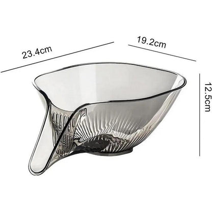 Transparente Kunststoffschüssel mit Ausguss, 23,4 cm, ideal für Küchenroutine, modern.