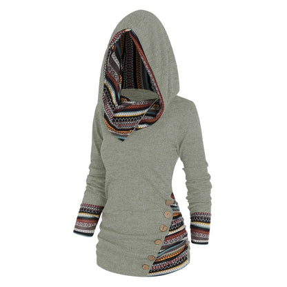 Höstlig damhoodie med tribal-mönster - Tavira