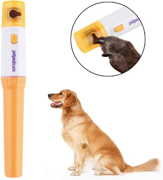 Elektrische Nagelfeile für Hunde, orange, batteriebetrieben, Haustierpflege-Werkzeug.