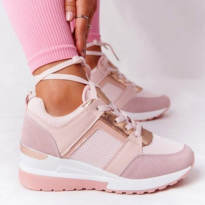 Damen Sneaker rosa, bequem, atmungsaktiv, modisch, ideal für schmerzfreie Füße.