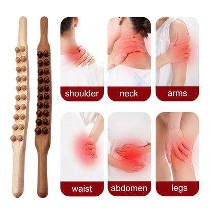 Holz-Massagestab für Nacken, Schultern, Arme, Taille, Bauch, Beine, Schmerzlinderung.