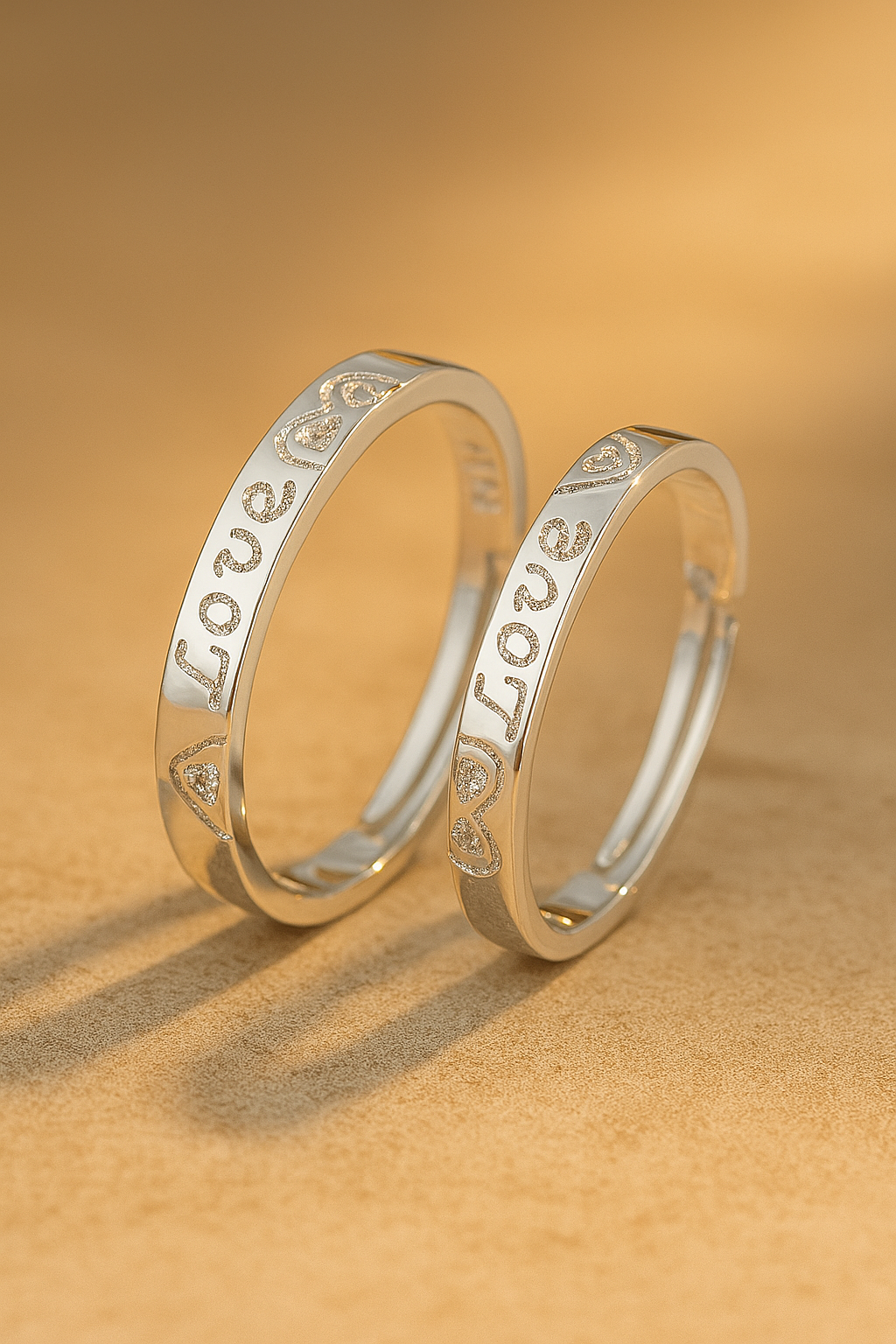 Paar ewig | Hjärta Matching PAR Ringar Set för Evigt