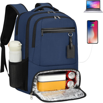 Vattentät laptop- och lunchryggsäck med USB-anslutning – reseryggsäck med flera fack