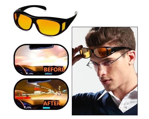 Nachtfahrbrille mit gelben Gläsern, verbessert Sicht bei Dunkelheit, ideal für Autofahren.