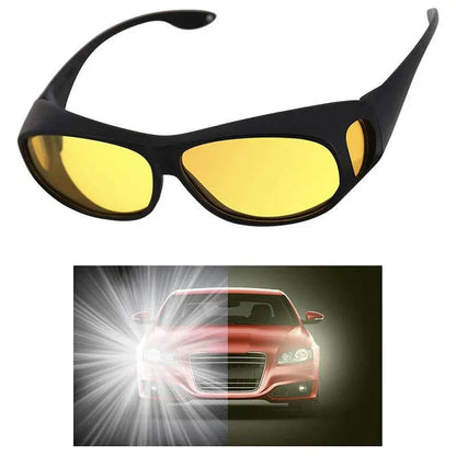 Schwarz-gelbe Nachtsichtbrille für Autofahrer, blendfreies Fahren, UV-Schutz.