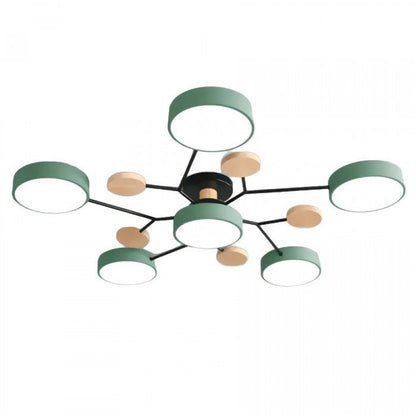 Nordische LED-Deckenleuchte, grün, verzweigt, modern, Wohnzimmerbeleuchtung, HL215.