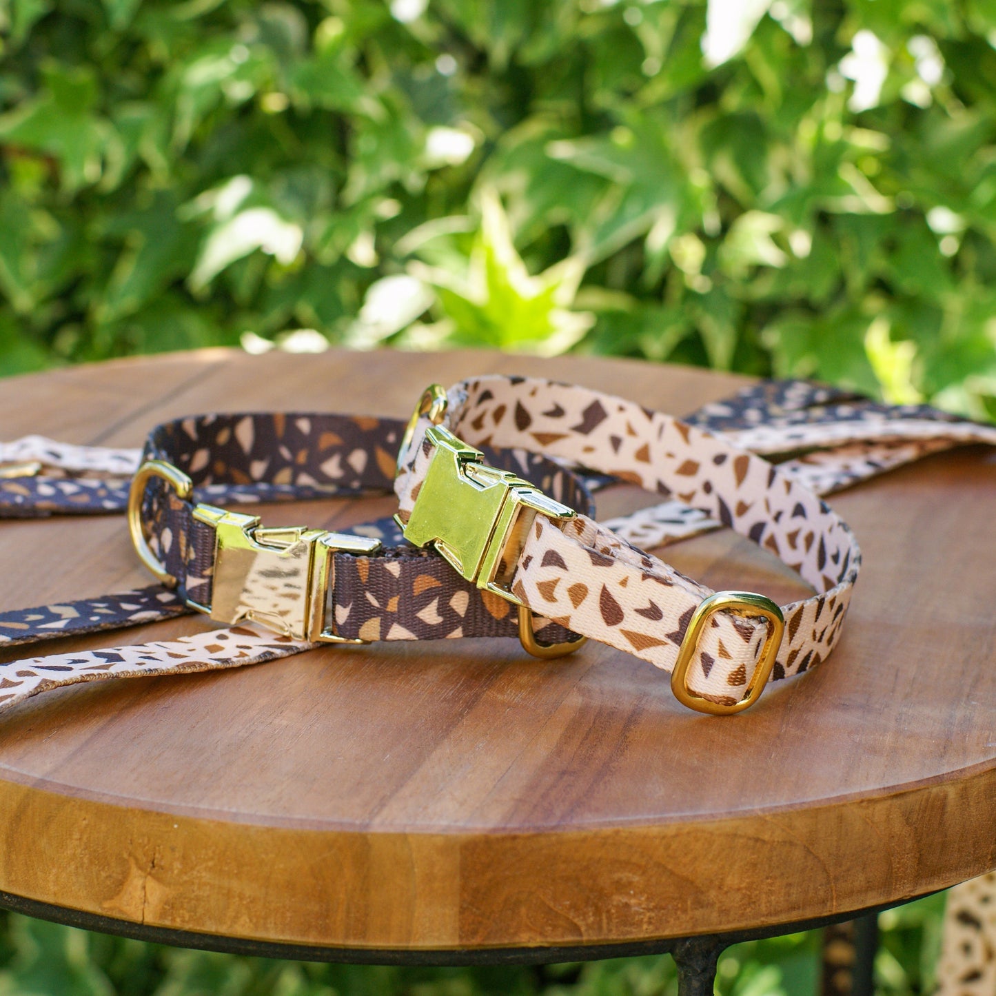 Hundhalsband med gyllene accenter – GoldenTerra