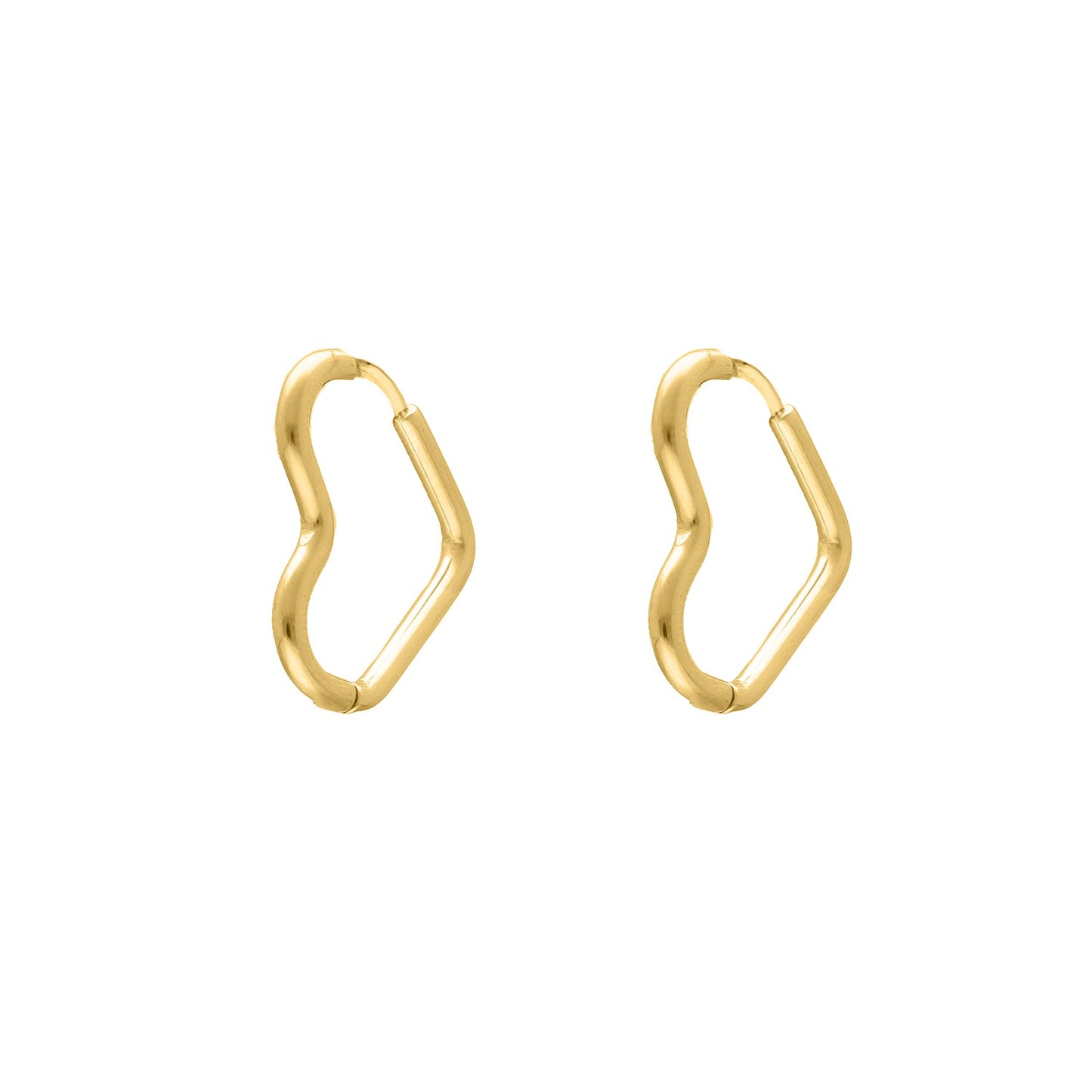 Goldene Herz-Ohrringe, minimalistisch, modisch, Schmuck für Damen, elegantes Design.