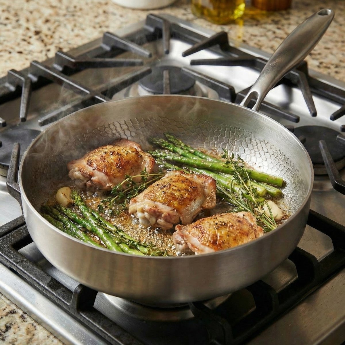 Hand-Hammered High-Wall Titanium Frying Pan 4