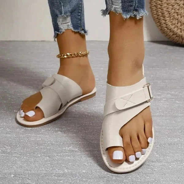 Ortopediska damlädersandaler med hallux valgus-korrigering – Livia