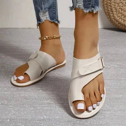Ortopediska damlädersandaler med hallux valgus-korrigering – Livia