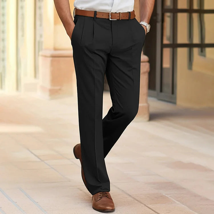Herren Businesshose schwarz, elegant, aus Baumwolle, ideal für Büro und formelle Anlässe.