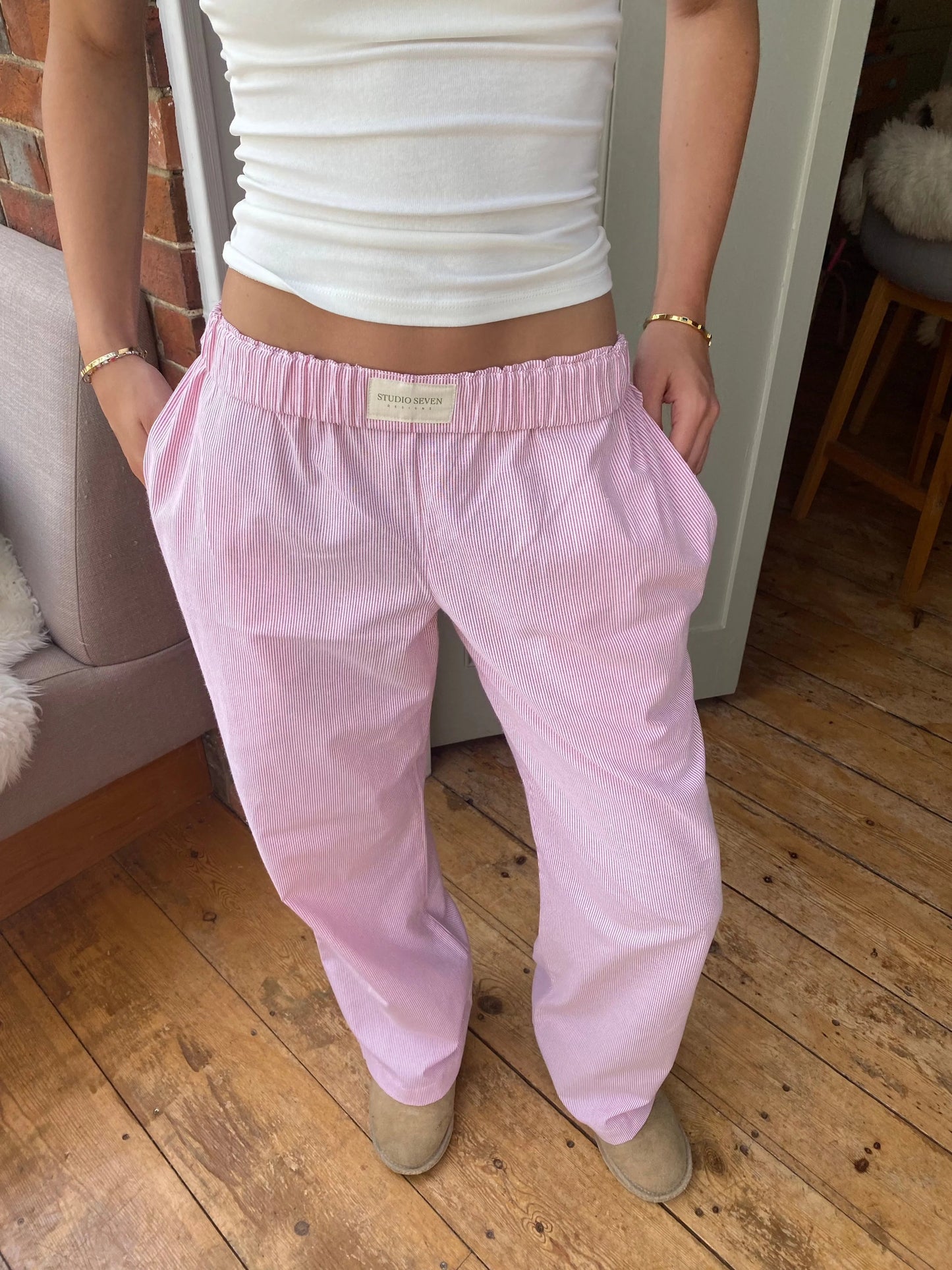 Dam-loungeshorts med randigt mönster – Elvira