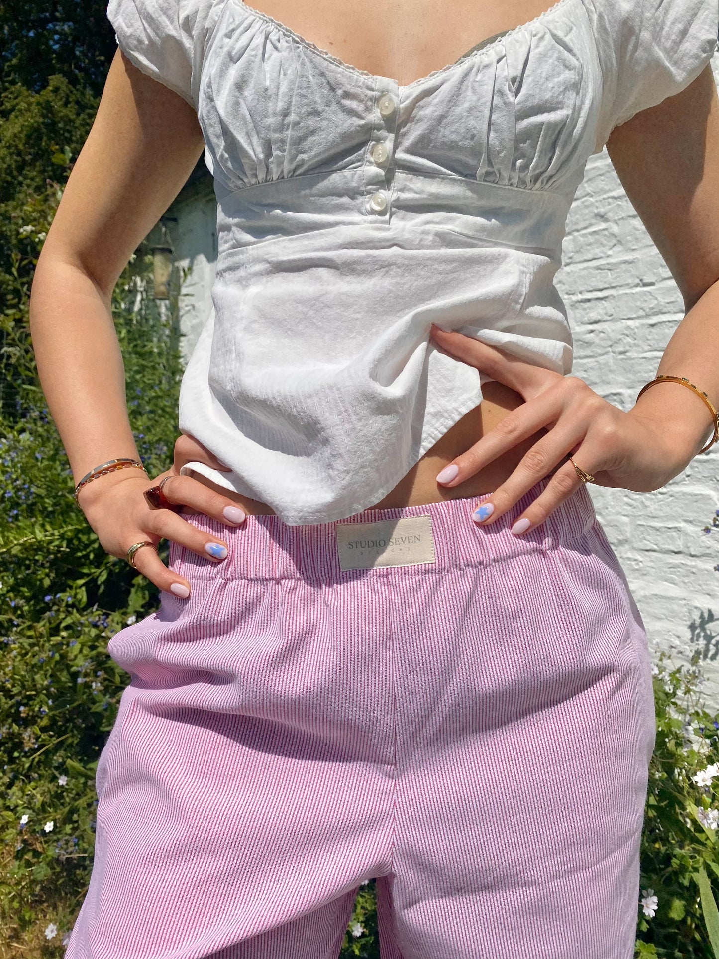 Dam-loungeshorts med randigt mönster – Elvira