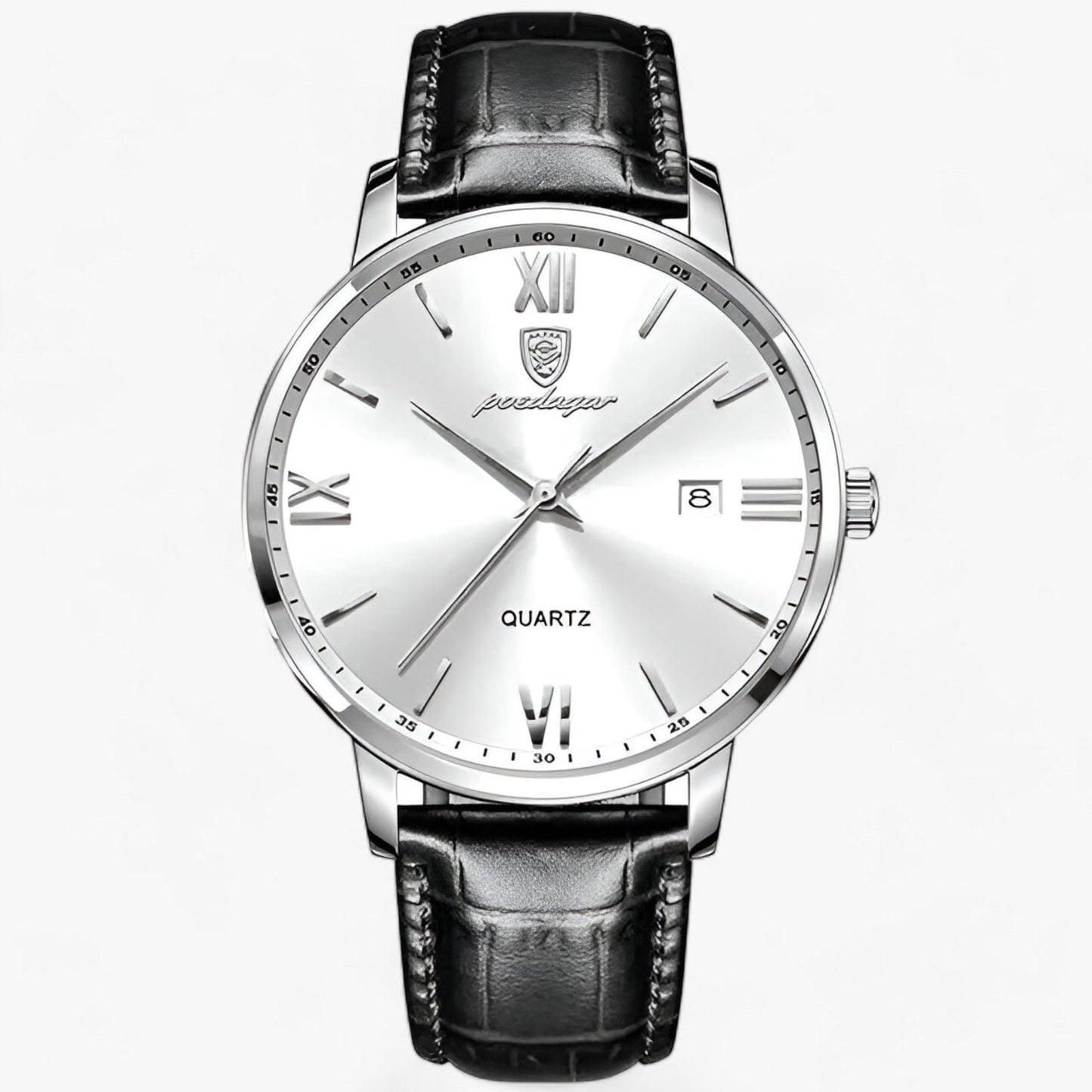 Lyxigt herrarmbandsur med läderarmband – Adrien