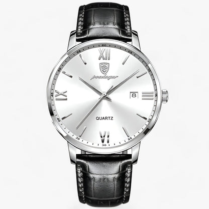Lyxigt herrarmbandsur med läderarmband – Adrien