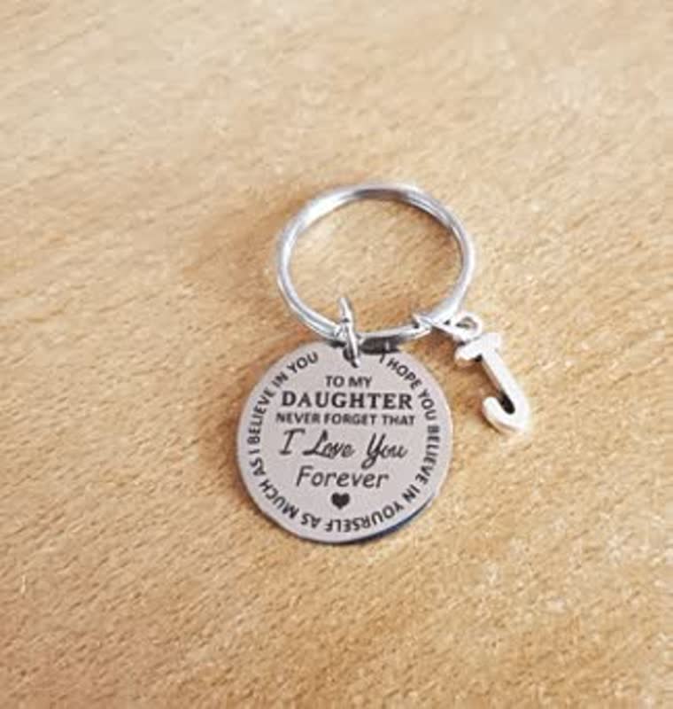 Schlüsselanhänger mit Gravur "To My Daughter", silberfarben, personalisierbar, Geschenkidee.