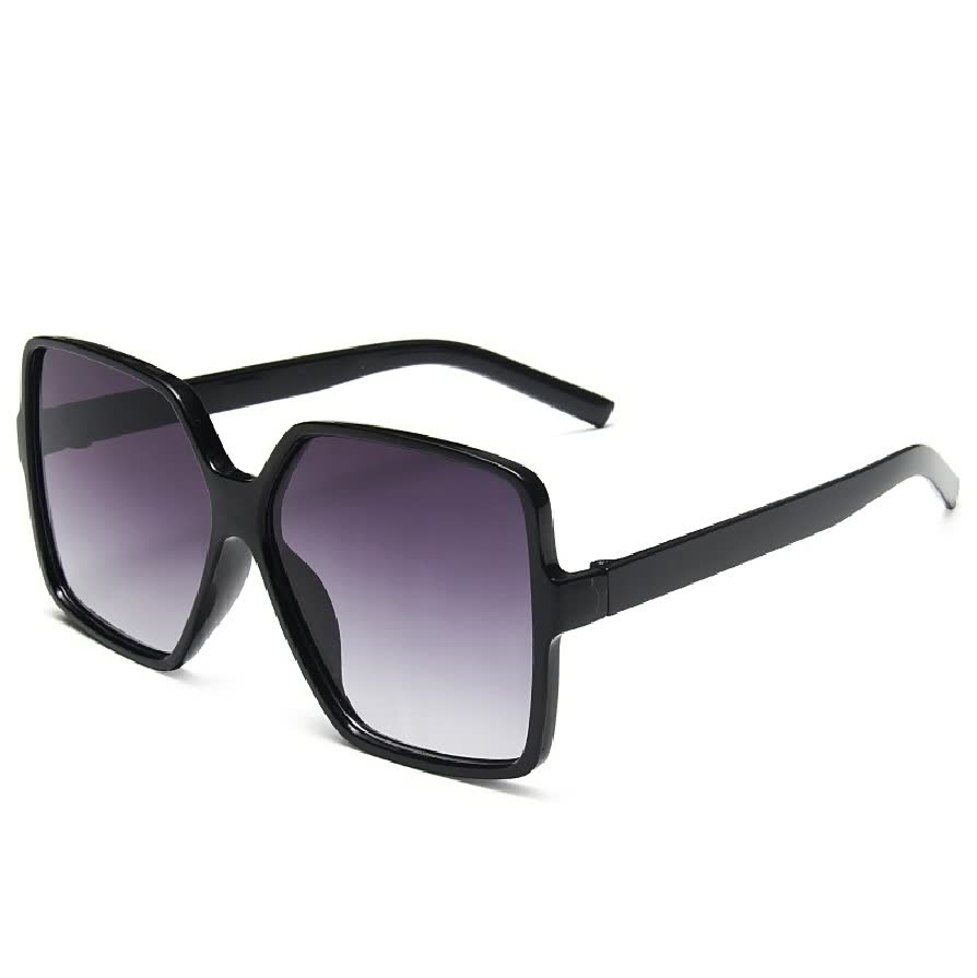 Schwarze übergroße Sonnenbrille, quadratisch, UV-Schutz, modisch, Unisex-Accessoire.